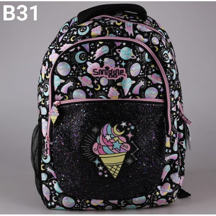 Smiggle Backpack Unicorn cat Mermaid Tas sekolah anak replica purple