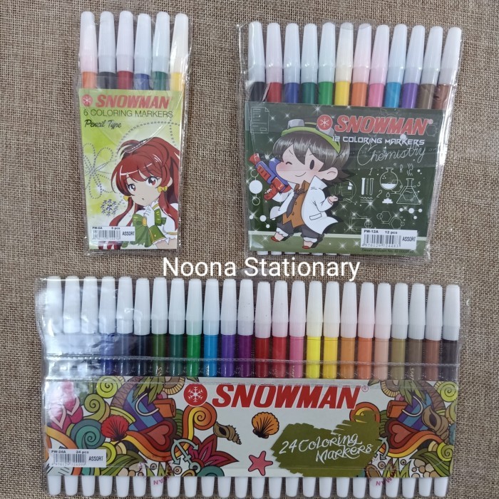 

DISKON Spidol Snowman 6 Warna / 12 Warna / 24 Warna