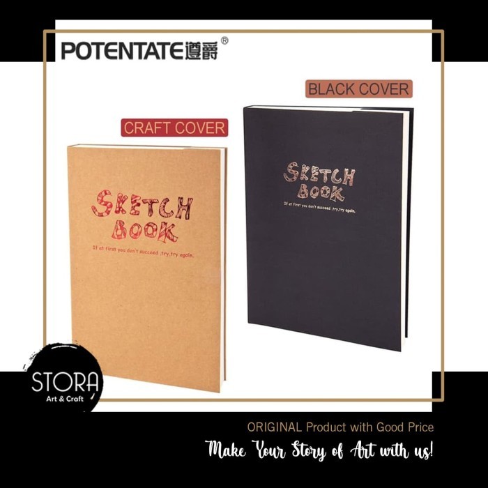 

HRG DISKON POTENTATE Sketch Book QB/T 100gsm / Buku Sketsa Cover Craft & Black