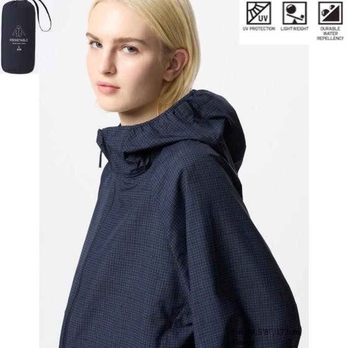 UNIQLO WOMEN JACKET JAKET PARKA SAKU WANITA NAVY STOK TERBATAS