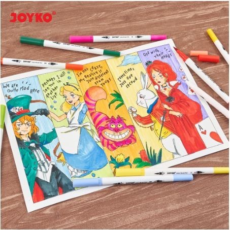 

TERBARU Color Brush Double Tip / Kuas Pena Warna Warni 2 Sisi JOYKO (12 & 24 Warna) BISA GRAB!