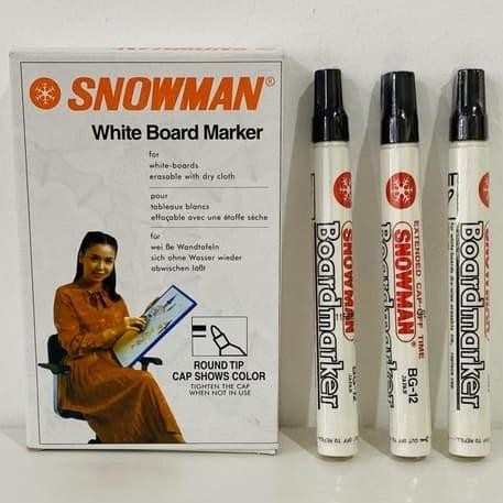 

SPIDOL SNOWMAN WHITE BOARD MARKER NO.BG-12 TINTA HITAM / 1 BOX 12 PCS