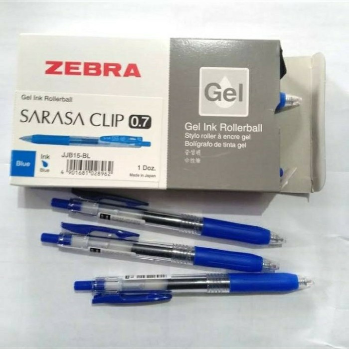 zebra sarasa 0.7 biru/pulpen sarasa 0.7 biru 1 box isi 12 pcs