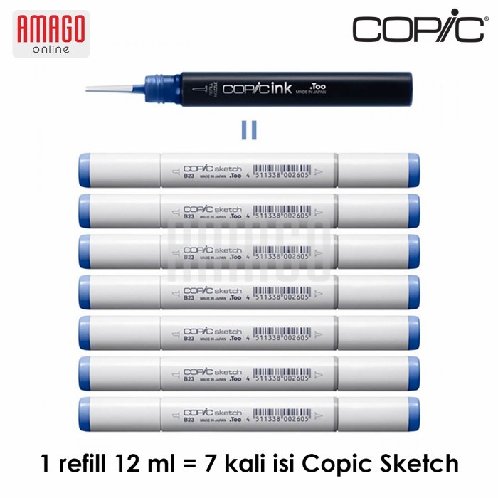 

New Copic Ink Refills - Tinta Isi Ulang Copic - 12 Ml - Harga Satuan