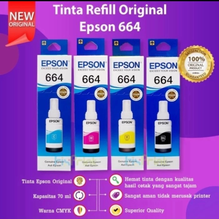 

Tinta Epson 664 Original T664 L360 L220 L350 L120 L121 Original Epson
