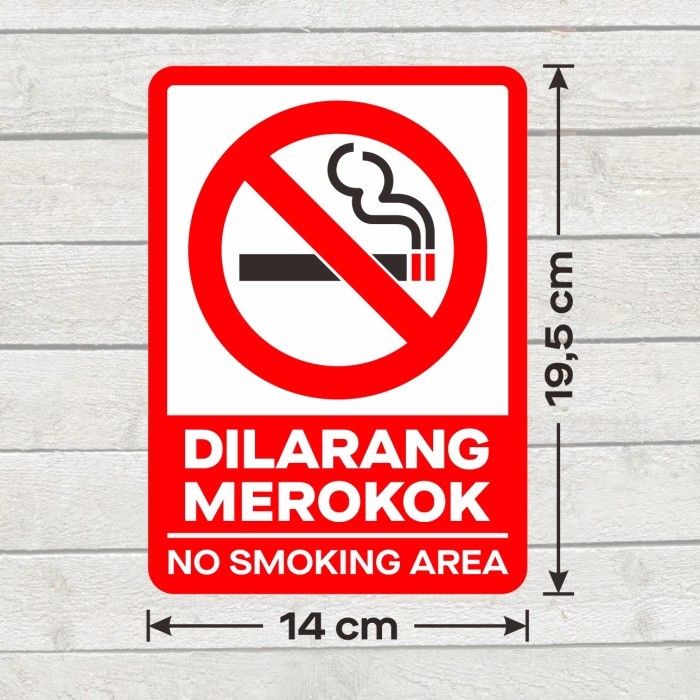 

Sticker Dilarang Merokok Stiker Sign Vinyl No Smoking Area Tahan Air