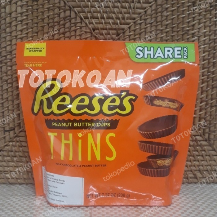 

REESE'S REESES PEANUT BUTTER CUPS THINS MILK CHOCOLATE 208 GR