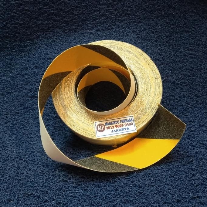 

LAKBAN ANTI SLIP / SAFETY WALK KUNING_HITAM 2"X 20 METER ASLI
