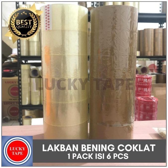 

LAKBAN BENING COKLAT 2 INCH 48MM 90 YARD ISOLASI SELOTIP MURAH 1 PACK ASLI