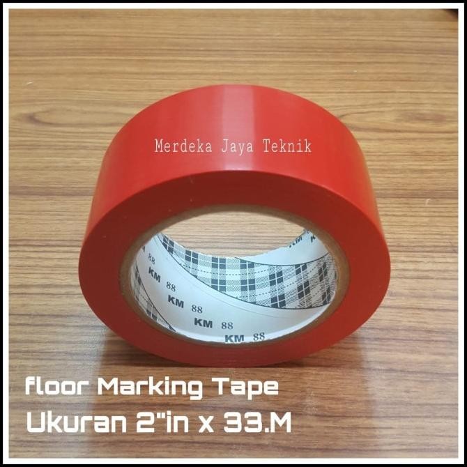 

ISOLASI FLOOR MARKING TAPE KM 2"IN X 33M MERAH LAKBAN LANTAI ASLI