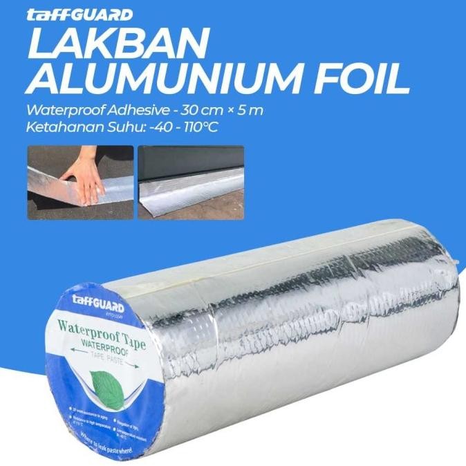 

LAKBAN TAPE ALUMUNIUM FOIL WATERPROOF ANTI BOCOR ATAP 30 CM X 5 M ASLI