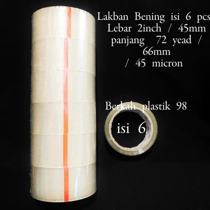

LAKBAN BENING 2 INCI ISI 6 ROLL , LAKBAN PLASTIK BENING DOUBLE TAPE ASLI