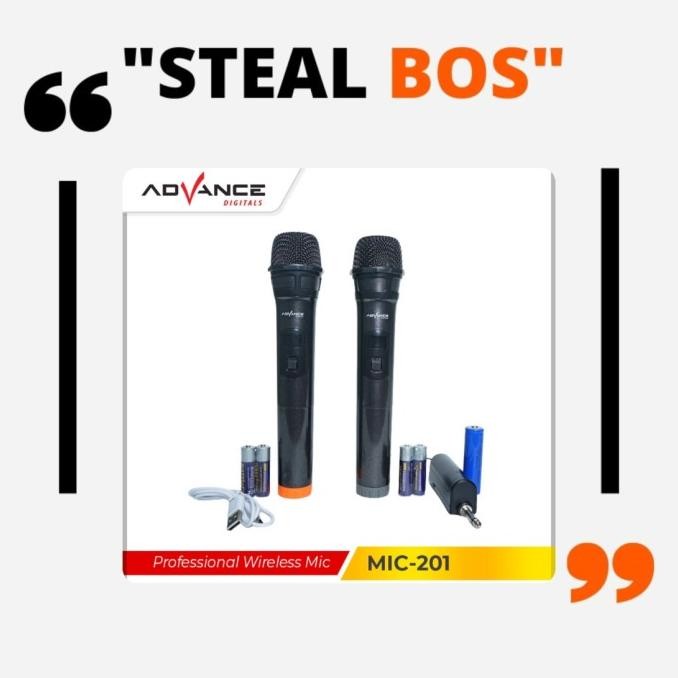 Promo Mic Advance-201 Microphone Wireless Double Mic Advance 201  Mic Double