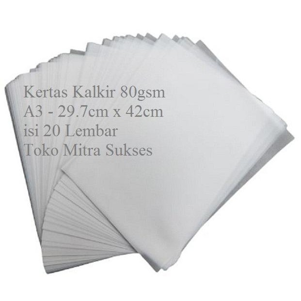 

Kertas Kalkir A3 80Gsm - 29.7Cm X 42Cm Isi 20 Lembar