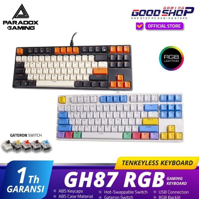 PARADOX GAMING GHOST87 / GHOST 87 RGB MECHANICAL - GAMING KEYBOARD STOK TERBATAS