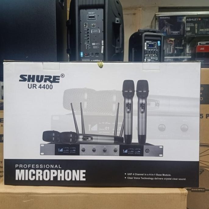 Murah Mic Wireless 4 Mic Shure Urd 4400 4 Mic Handheld Pegang Garansi