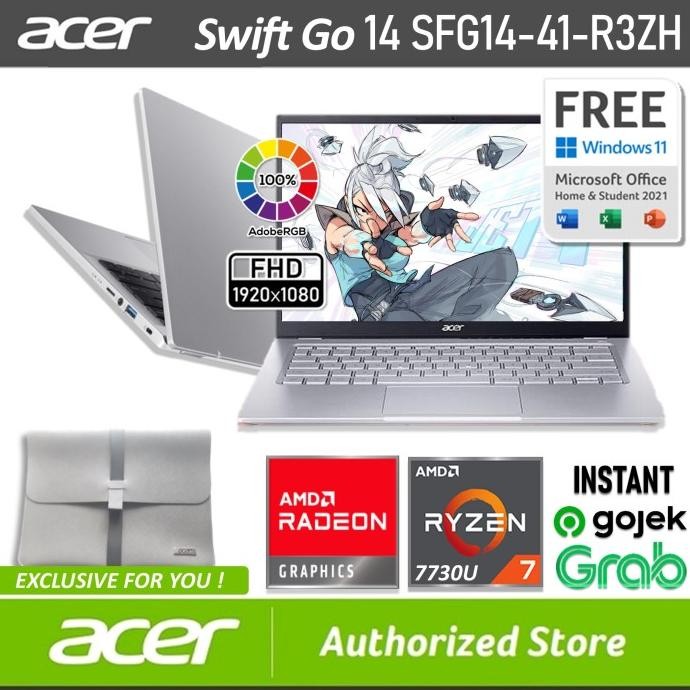 Acer Swift Go Sfg14 41 R72E Amd Ryzen 5 7530U 16/512Gb Ssd W11 14" Fhd