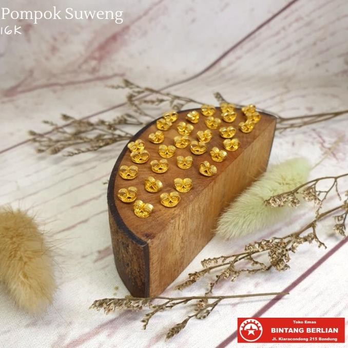 Ready Pompok Suweng 16K Emas Asli Pantat Anting Kadar 700 Mas Tua