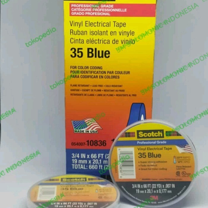 

Lakban Isolasi 3M Scotch 35 Blue Original Termurah