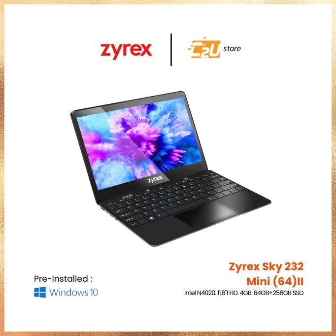 Zyrex Sky 232 Mini (64) Ii [N4020/11,6"Fhd/4Gb/64Gb+256Gb Ssd/Win10]