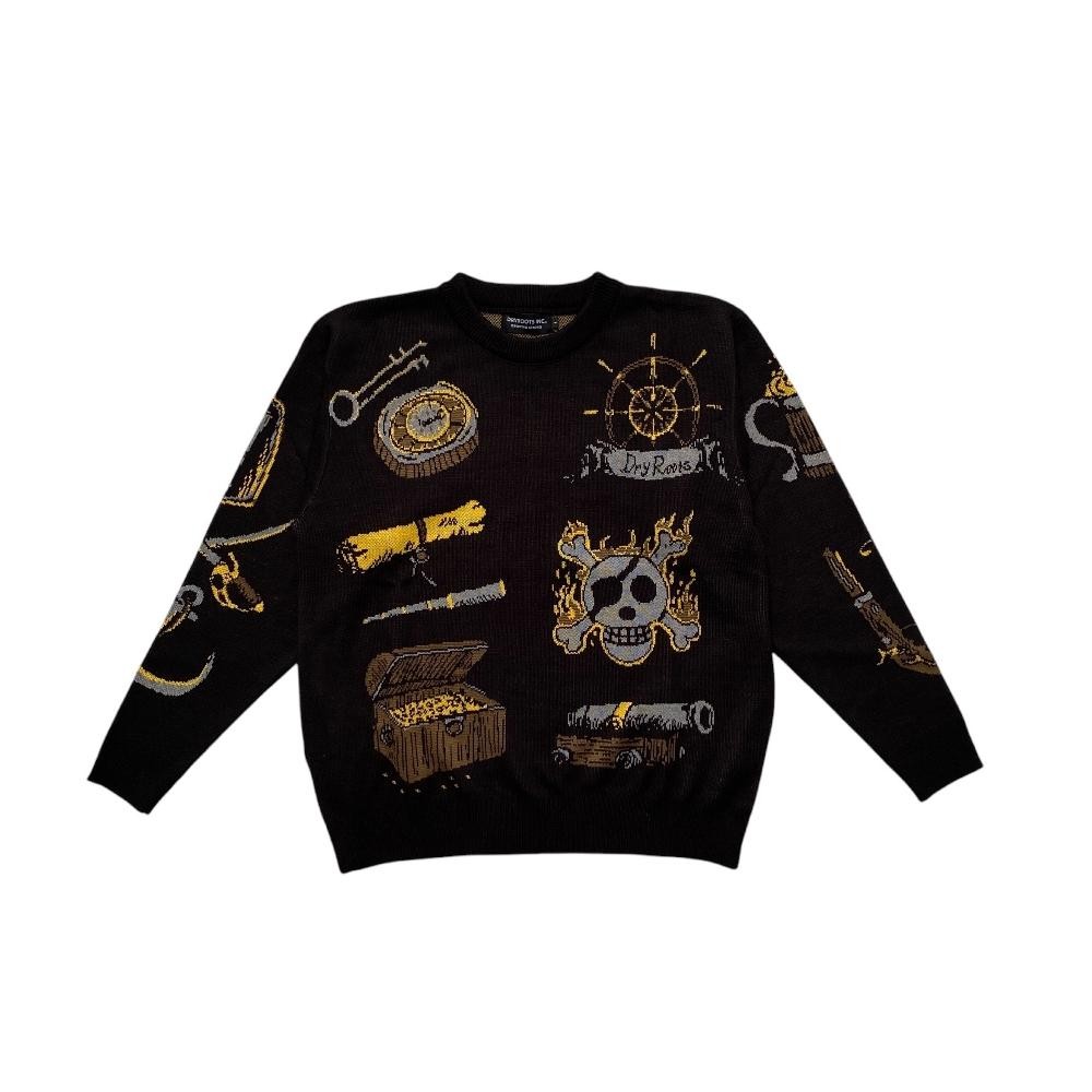 Dryroots Inc Sweater Rajut Knitwear Oversize Skull Pirates