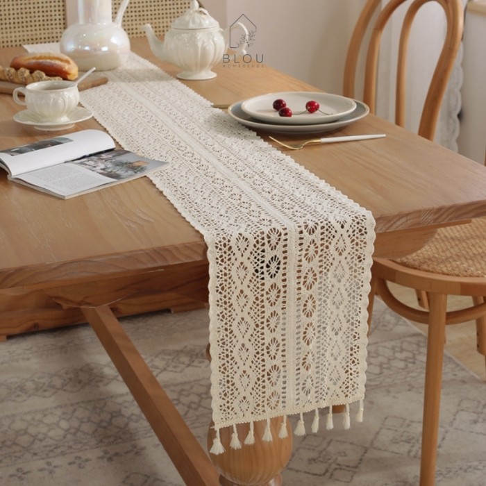 Table Runner Nordic Premium Taplak Meja Makan Rajut Taplak Meja Tamu Taplak Meja Console Hias Simple