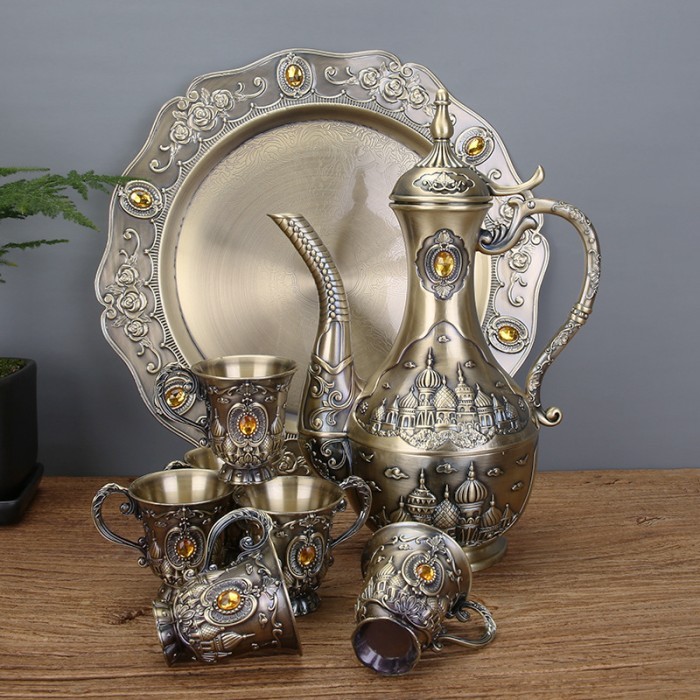 CANGKIR TEKO SET TURKI ARAB TEA SET POT PERSIA TEKO ZAMZAM ALUMINIUM