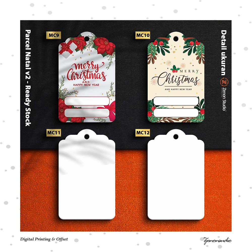 

[25Pcs] Hang Tag Natal Christmas Hangtag Kartu Ucapan Xmas Parcel Ver 2