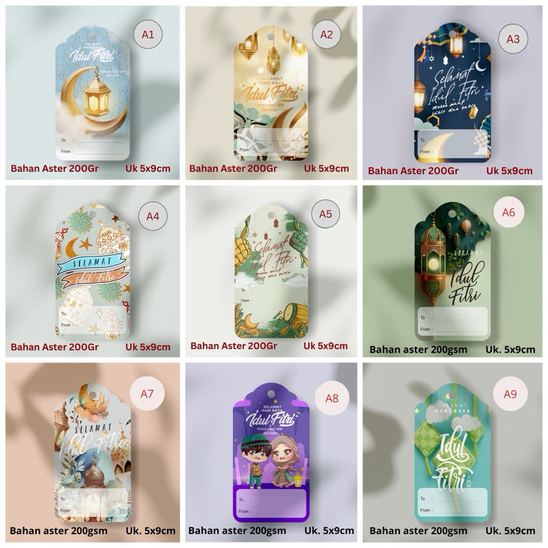 

(10Pcs + Tali Gantung) Hangtag Idul Fitri Aster 200Gsm Free Tali Loopin