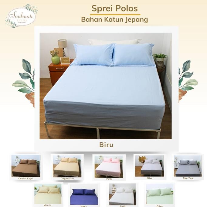 Sprei Katun Jepang Polos 120X200 160X200 180X200 200X200