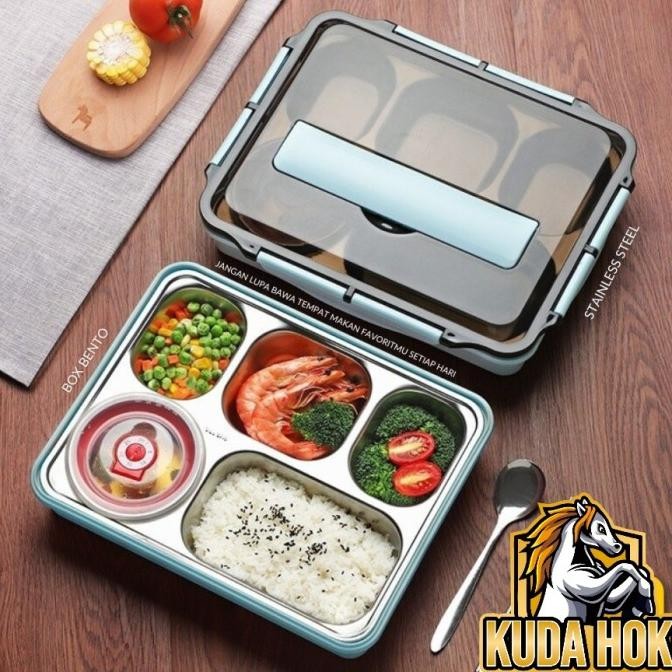 Lunch Box Bento 5 Sekat Stainless Kotak Bekal Makan