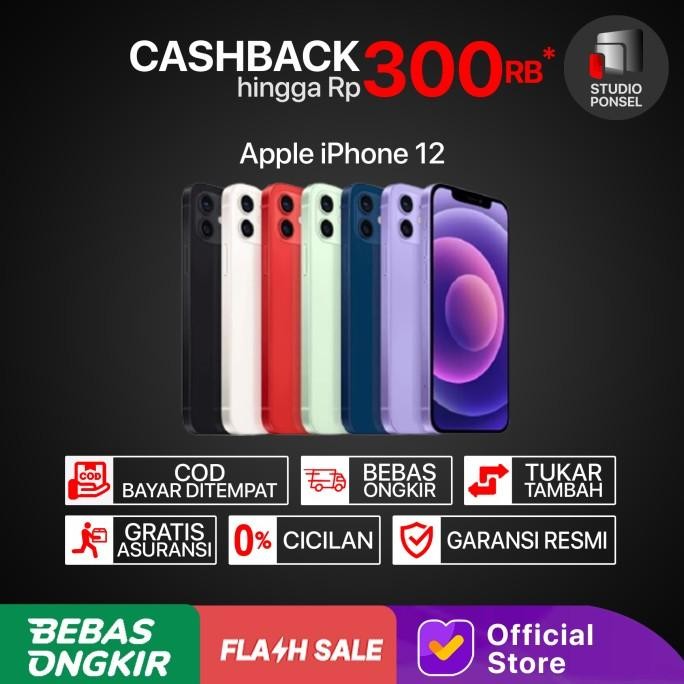 Iphone 12 256Gb 128Gb 64Gb Purple White Black Blue Resmi Ibox Not Mini