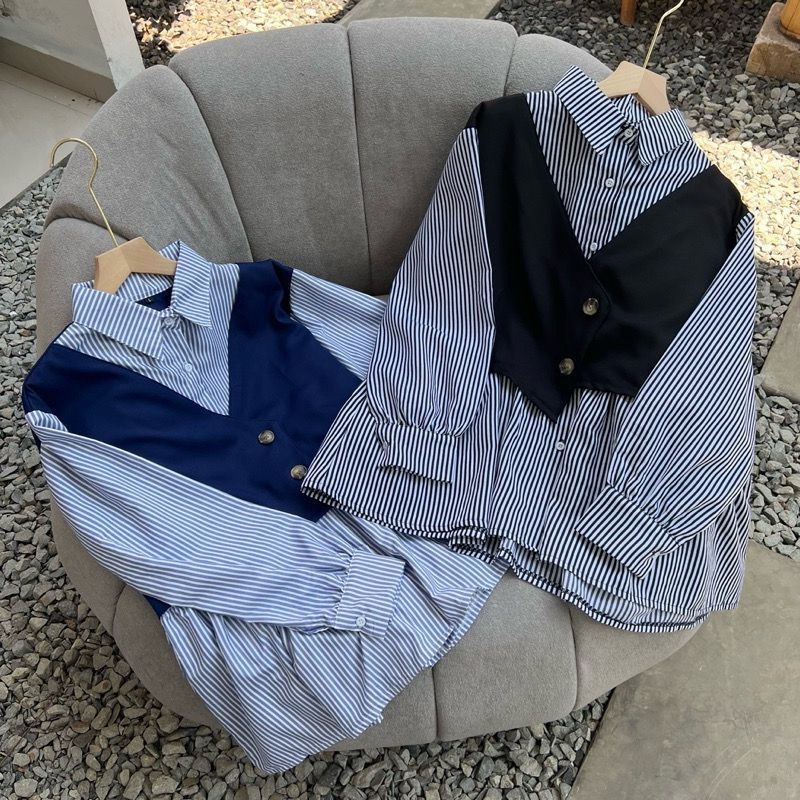 Kemeja Polos Wanita Blus Lengan Panjang Import Blouse Cewek Remaja Keninian Terbaru 2025 Baju Wanita