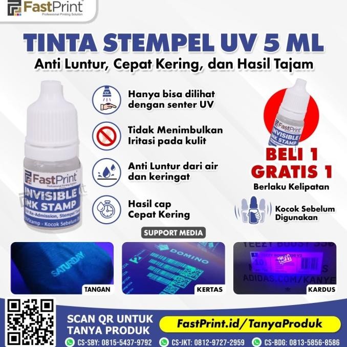 

Sale Tinta Stempel Uv Tinta Tangan Invisible Ink Fast Print