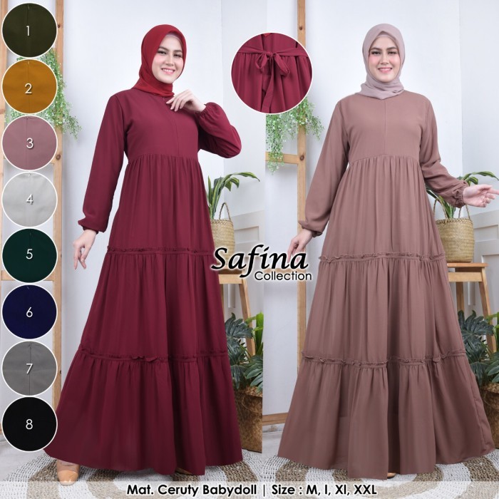 Gamis Premium Gamis Ceruty Babydoll Polos Model Susun #Gratisongkir #Sale #Discount