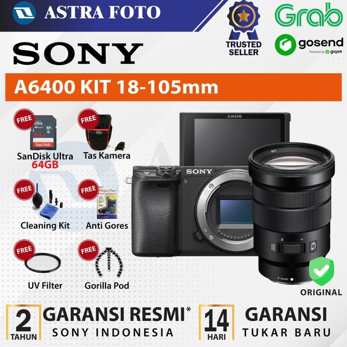 Sony A6400 Body Only & 18-105Mm F4 Oss Garansi Resmi Sony Alpha A6400