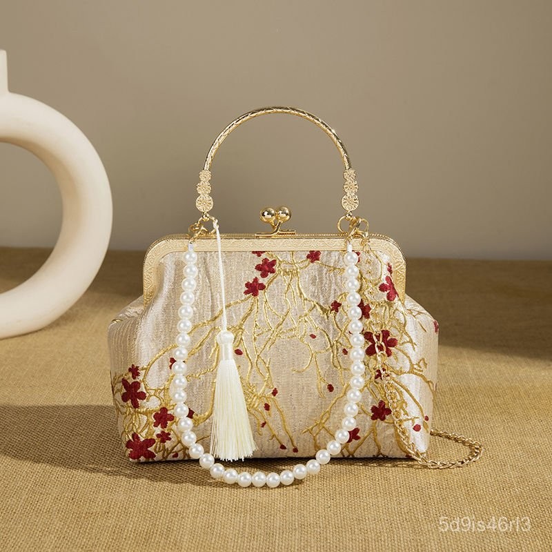 Tas Tangan Qipao Hanfu untuk Orang Tua Tas Selempang Wanita