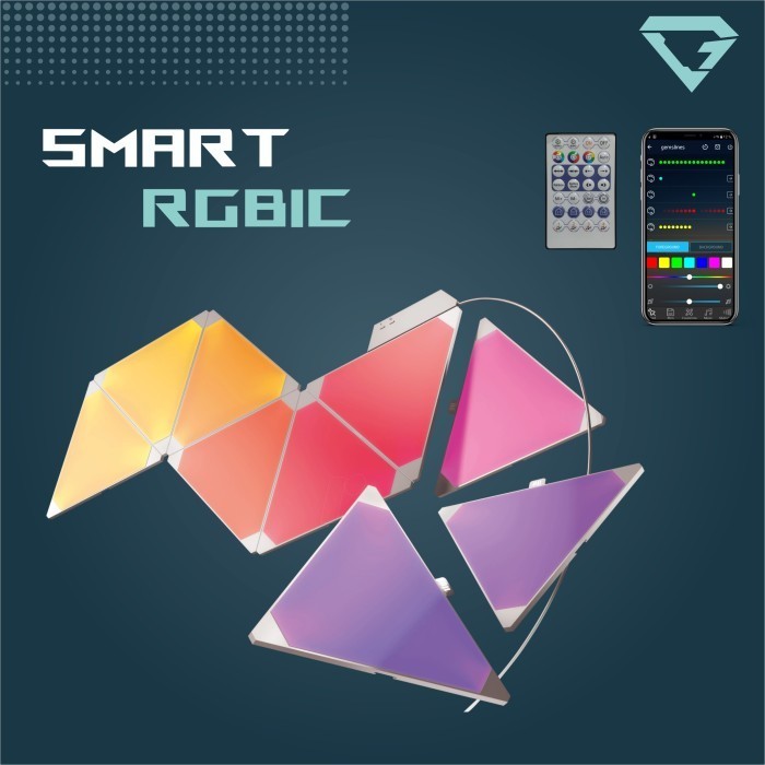 TERUJI DIY NANO LEAF LED RGB LAMPU HIAS GAMING DINDING KAMAR SEGITIGA RILOOO