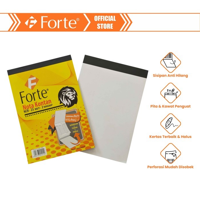 

TERBARU [Forte] [10pcs] NCR Nota Kontan A5 2ply B2 - Kuning PROMO!
