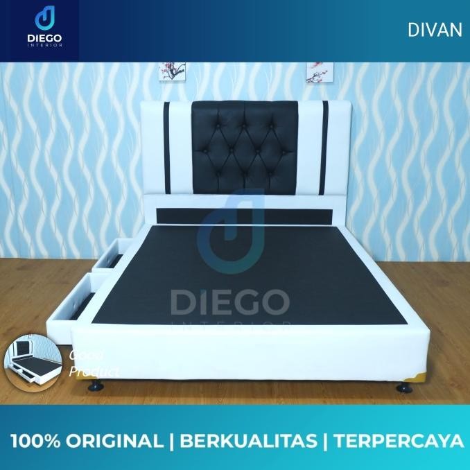 Divan Dipan Laci Sandaran Full Rangka Tempat Tidur Untuk Kasur 160X20