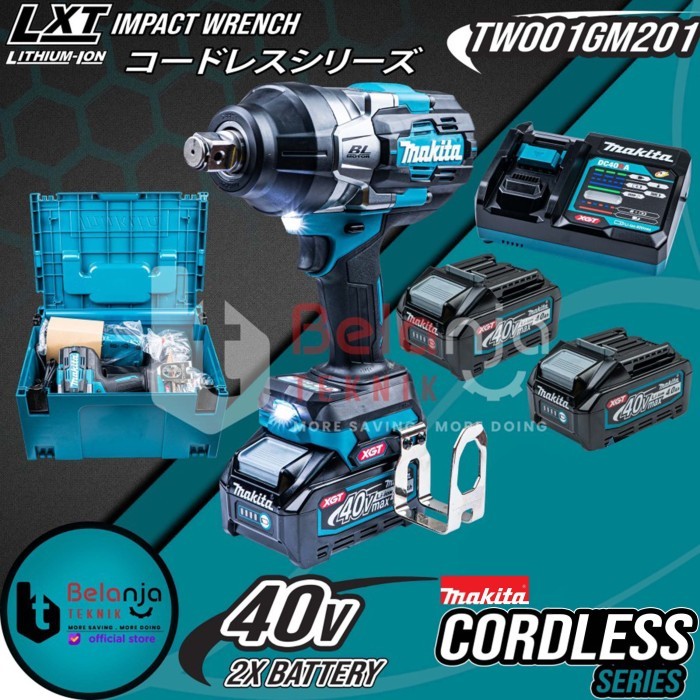 Makita Impact Wrench Baterai TW001GM201 Cordless Brushless TW001 40V