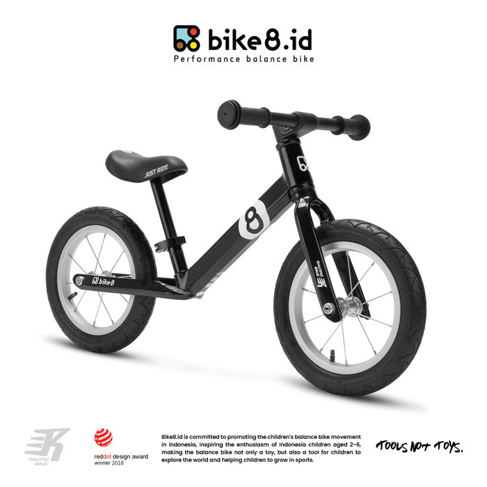 BIKE8 Racing Balance Bike / Push Bike - Sepeda Anak - Black