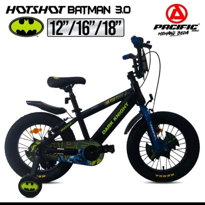 Sepeda Anak Roda Empat Cowok BMX Pacific Batman 16 Inch Ban Jumbo