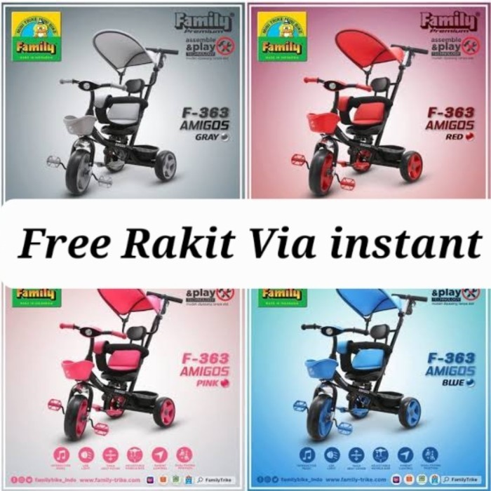 PROMO Sepeda Roda Tiga Family F 363 Amigos Tricycle stroller