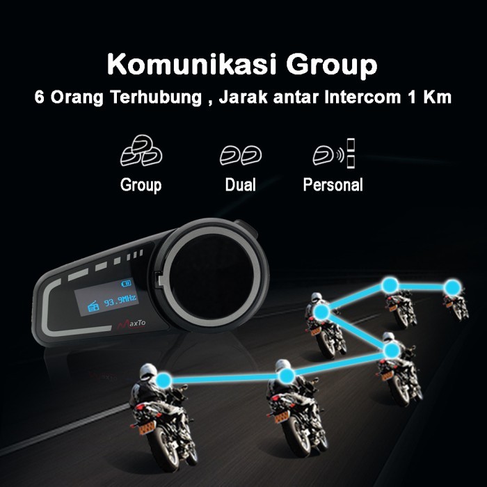 Intercom Bluetooth Helm Maxto M2C