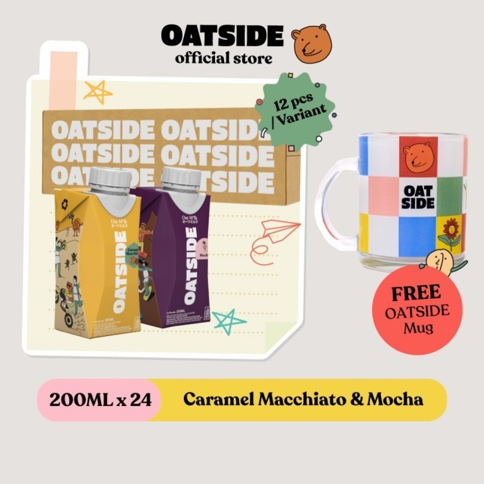 

TERLARIS TERLARIS OATSIDE MINI CAP OAT MILK CARAMEL MACCHIATO & MOCHA 200ML (24 PCS) (CAP) + FREE