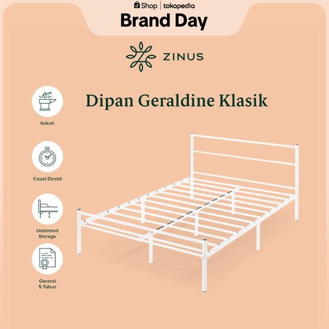 Tempat Tidur Dipan Sandaran Zinus Geraldine Besi Diy Bed In A Box
