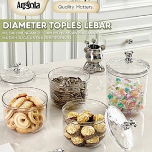 Angola Toples Kue Kering Toples Kue Lebaran Hampers Natal / Toples Makanan Gratis Rak Putar PS