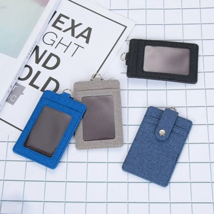 

TERBARU! ID Card Holder Vertical PU Leather TD7802 TRIPLEDI Kalung Dompet Pelindung Kartu Identitas