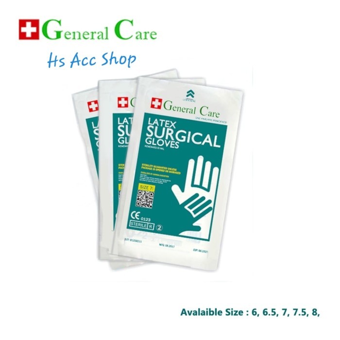 Sarung Tangan Steril Latex Surgical Gloves General care isi 100pcs